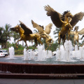 2018 Nueva gran decoración de jardín Metal Craft Horse Bronce Escultura fuente de agua